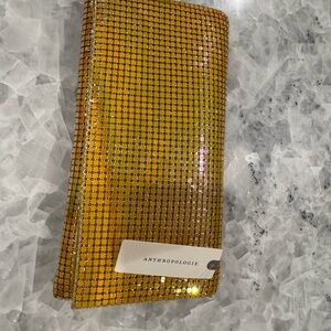 Anthropologie Gold Sequin Clutch